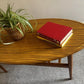 Vintage Oval Coffee Table with Magazine Rack – Mid Century Modern Laminate Wood