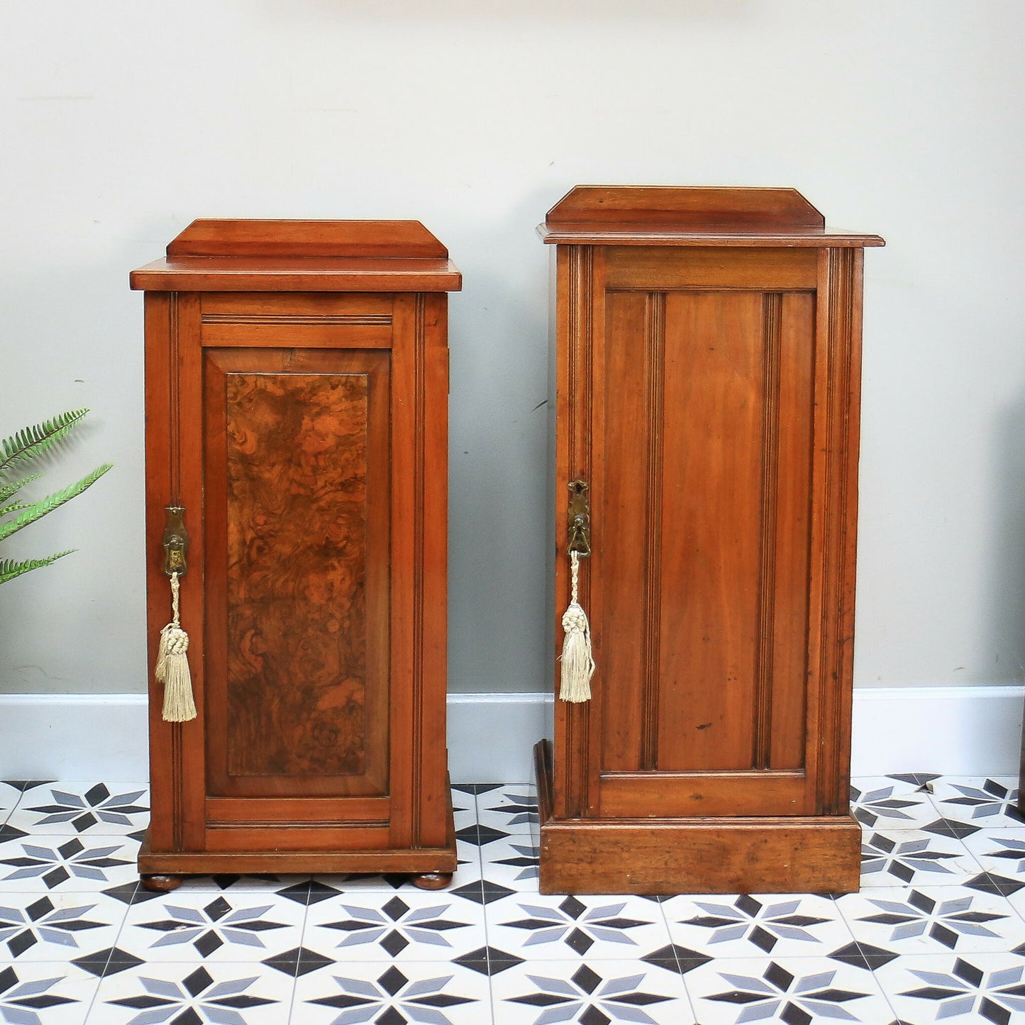 Two Bedside Cabinets Mahogany Late Victorian Early Edwardian