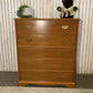 Vintage Stag Tallboy Chest – 5 Drawer Solid Wood Bedroom Storage, Retro Mid-Century Style