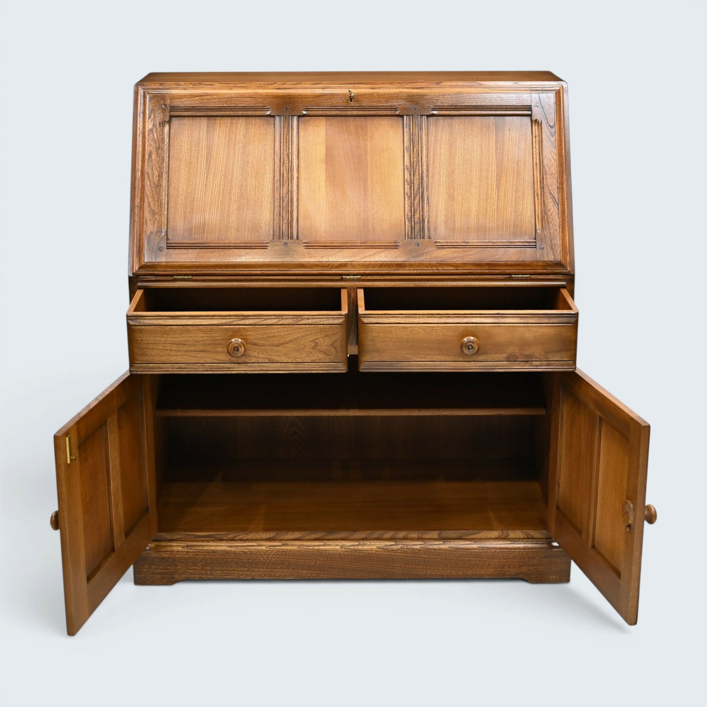 Ercol Connoisseur Bureau With Fitted Interior Golden Dawn VGC FREE UK Delivery