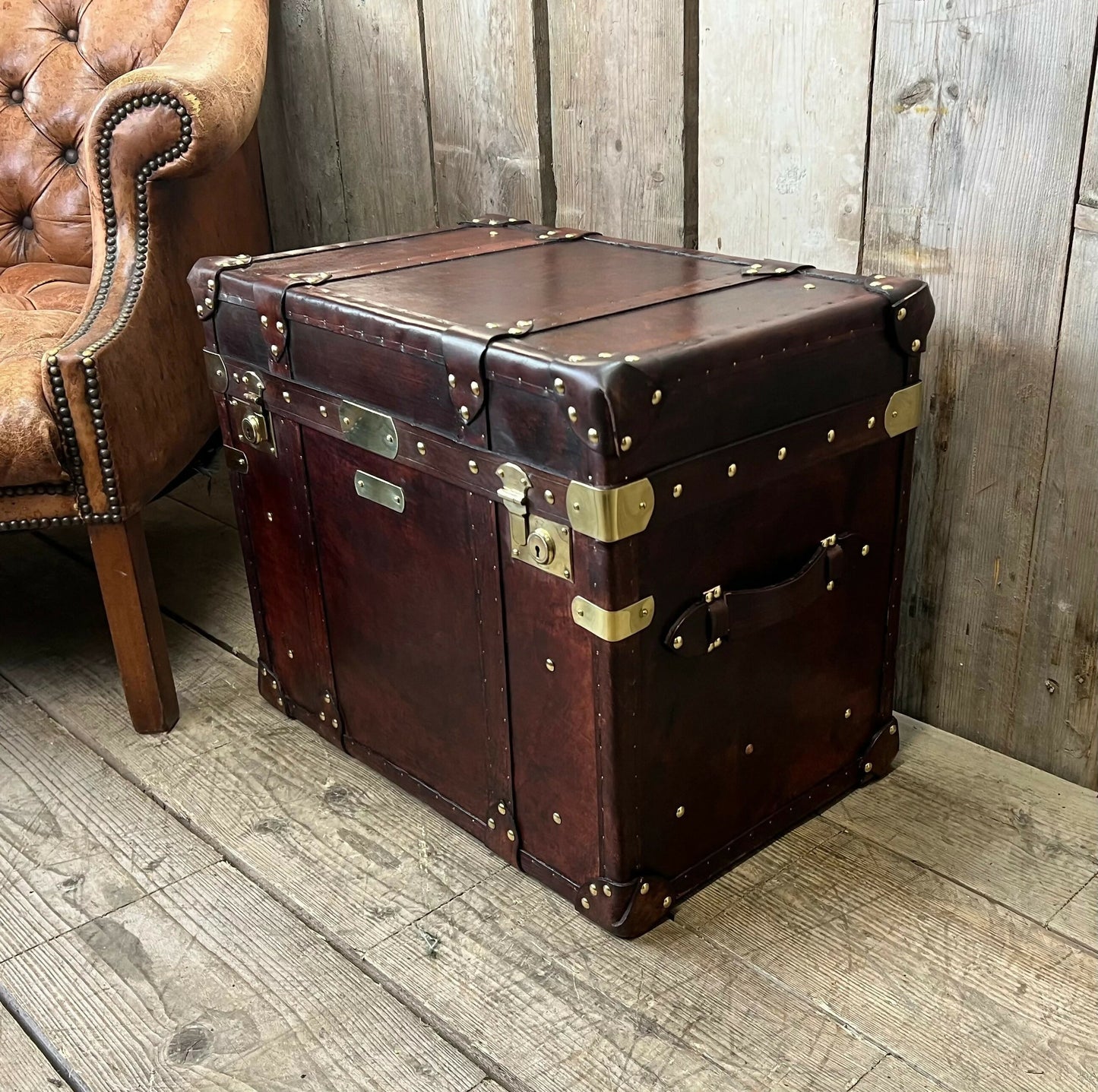 Luxury Hand Dyed Leather Campaign Chest