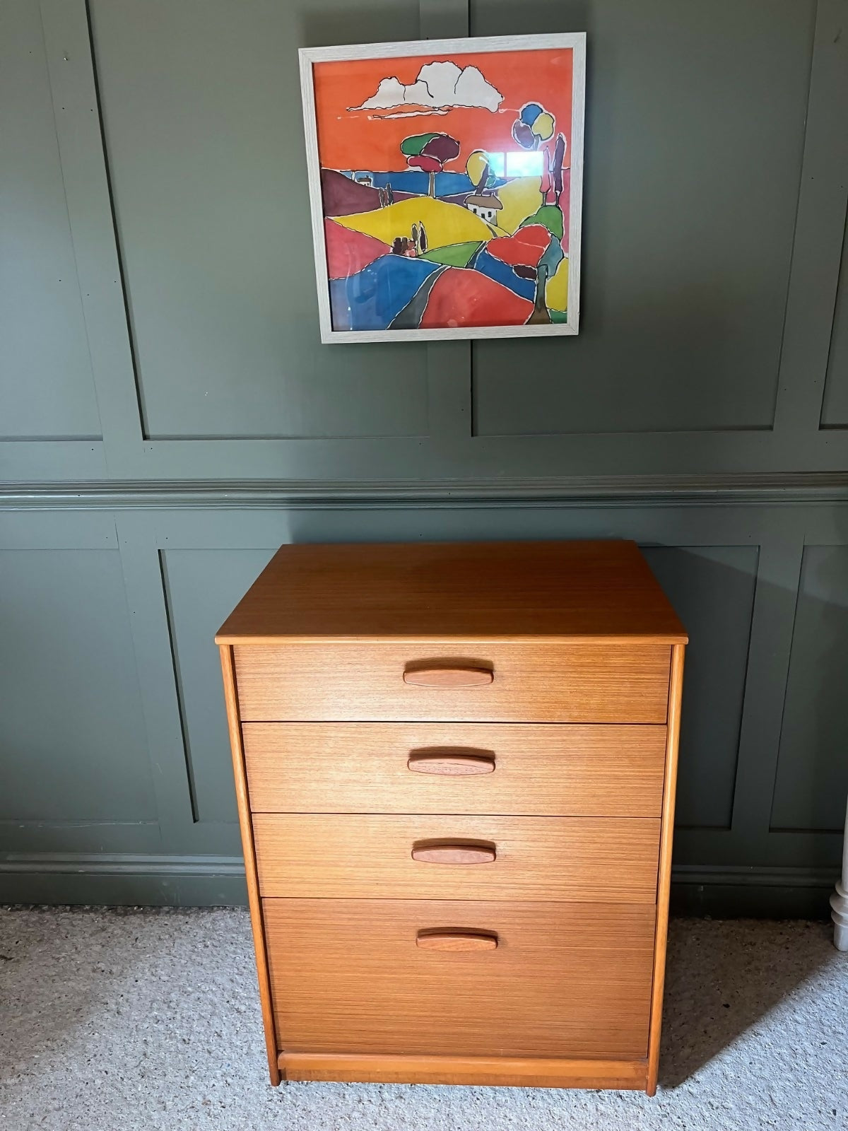 Vintage Teak Chest Of Drawers By Austin Suite 1960s V Deep Lower Drawer