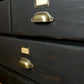4ft Apothecary haberdashery "style" merchant bank chest of drawers sideboard Solid pine ebonized black x13 drawers