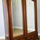 Wardrobe Antique French Style Walnut Mirrored Two Door Carved Armoire LOT 6538