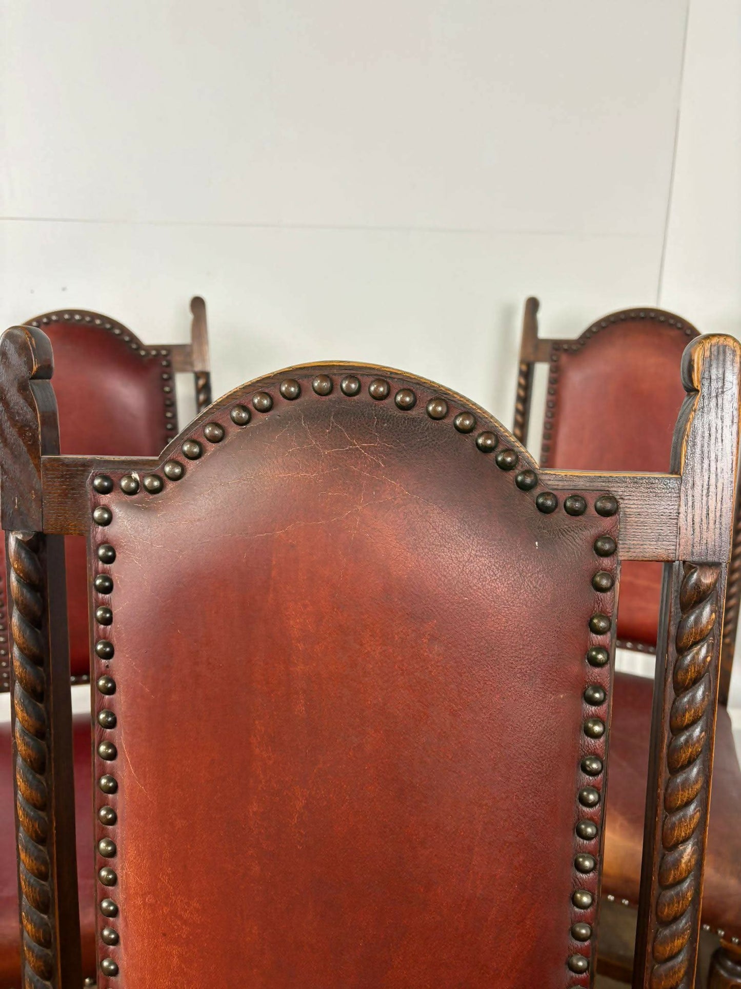 Vintage Set Of Four Oak Dining Chairs