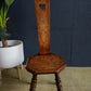 Vintage Beech And Oak Heart Back Chair
