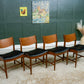4 x Danish Teak Mid Century Dining Chairs with Black Seats -Glostrup Mobelfabrik