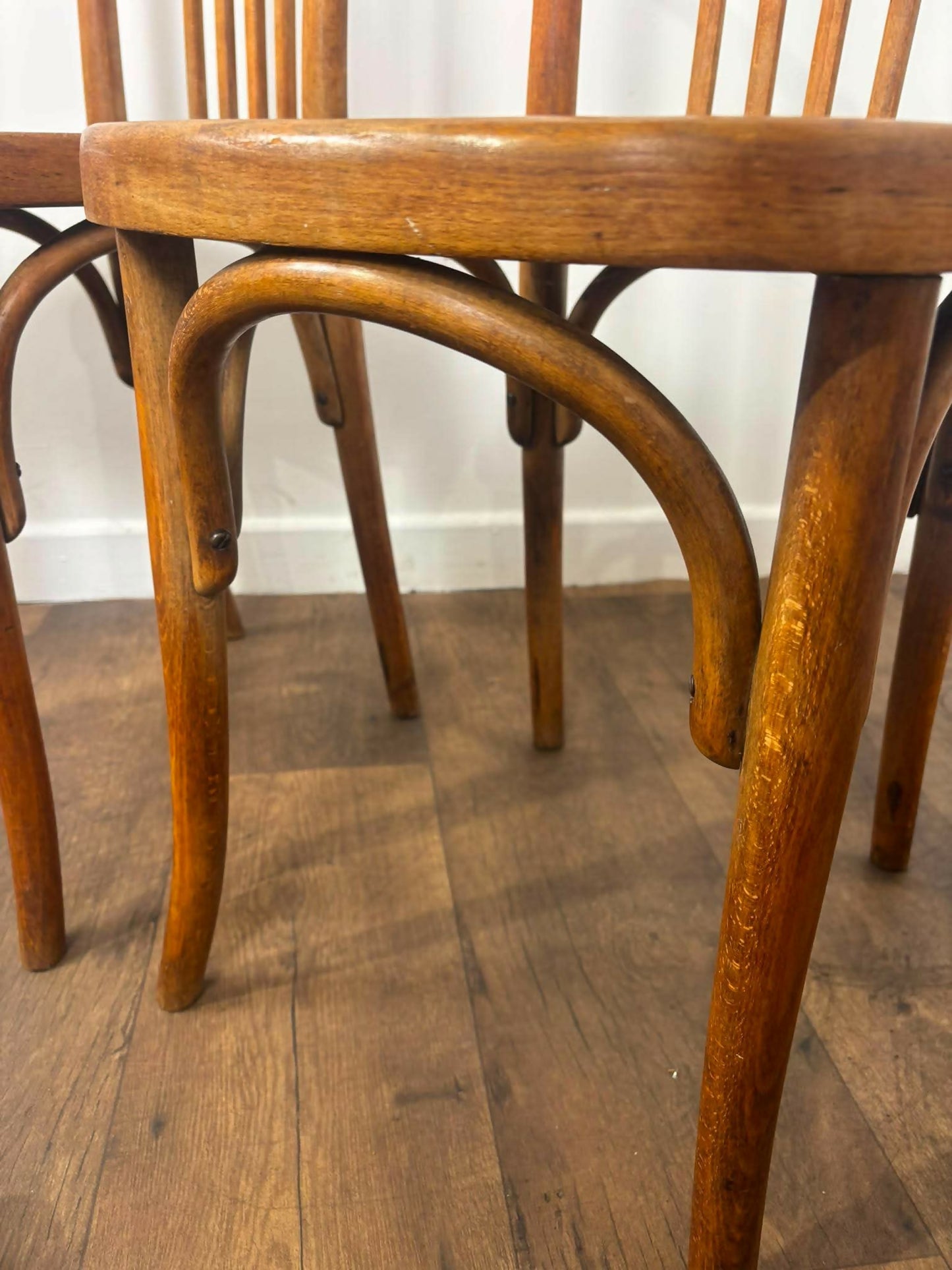 Set of Three Bentwood Spindle Back Dining Chairs