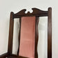 Pair Of Vintage Oak Armchairs With Pink Upholstered Seats & Backs