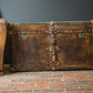 Handmade handcrafted luxury belted coffee table trunk