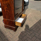 Victorian Glazed Bookcase With Adjustable Shelves & 2 Drawers