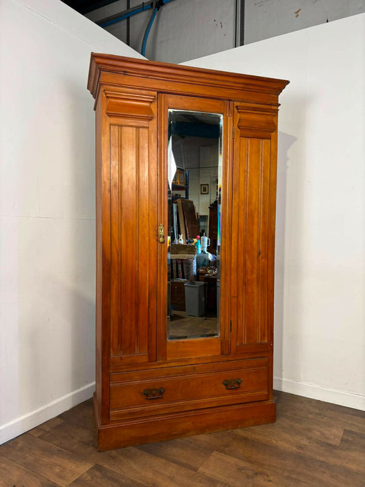 Late Victorian Satinwood Single Wardrobe