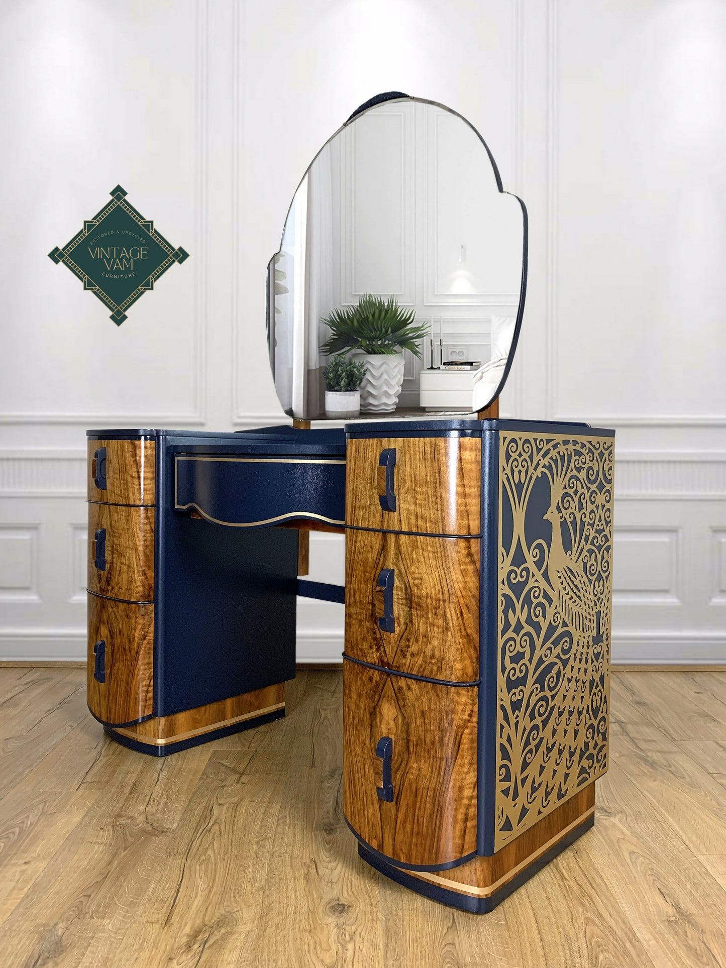 Art Deco "Tiffany Peacock" dressing table
