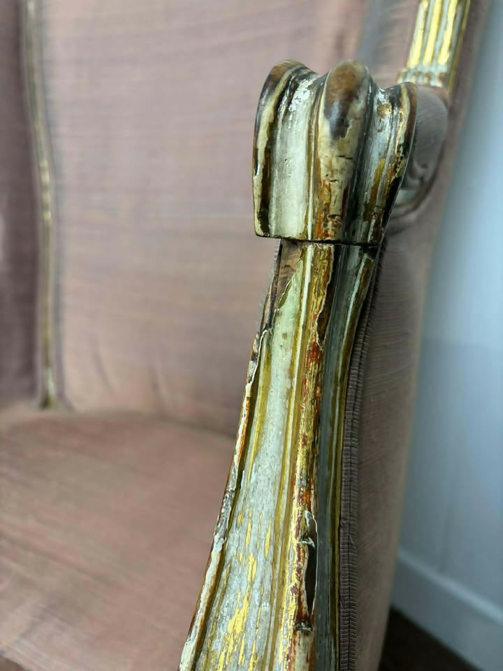 Pair of French Louis XVI Style Reproduction Armchairs