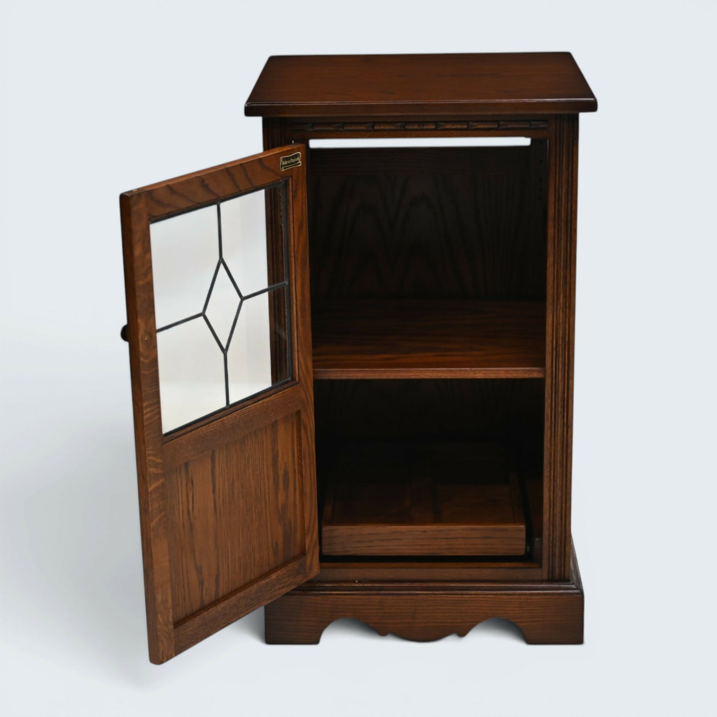 Old Charm Hi Fi/Record Cabinet 1 Adjustable Shelf Tudor Brown FREE UK Delivery*
