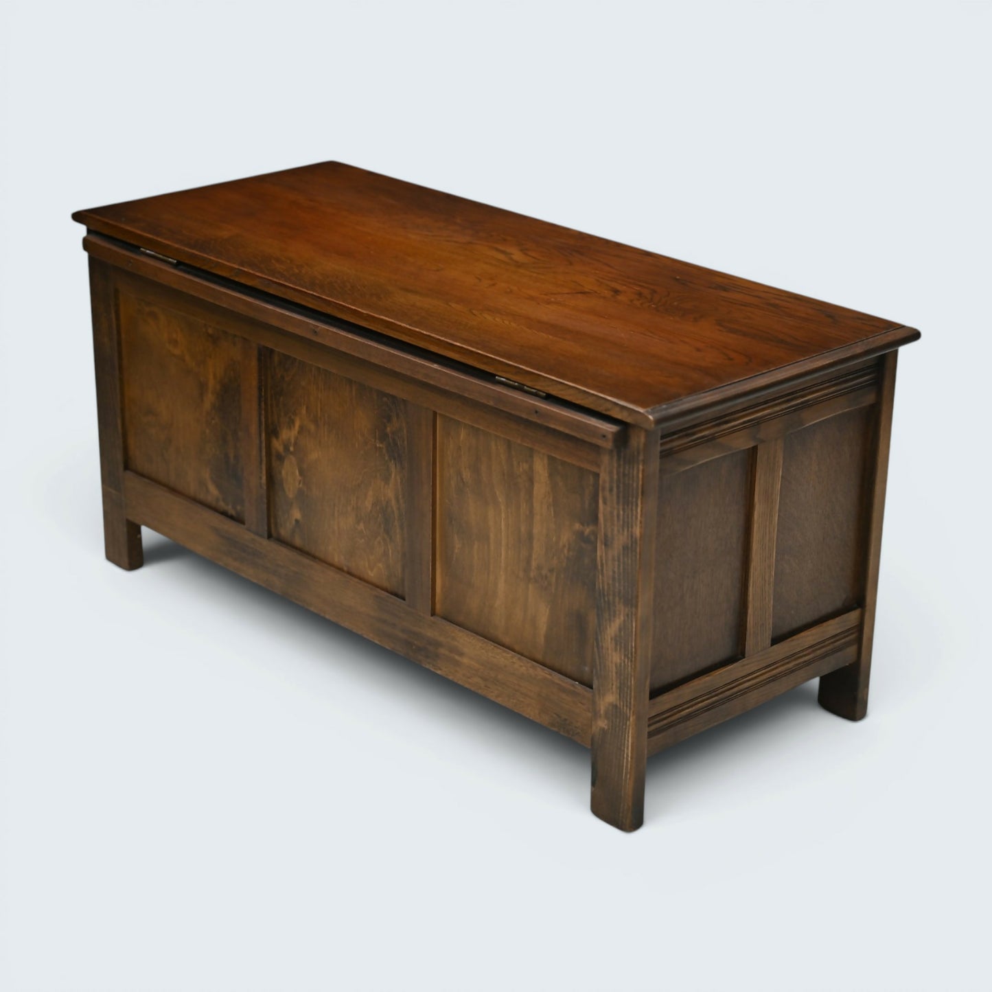 Oak Blanket Box /Chest Coffee Table Linenfold Front Lift Up Top FREE UK Delivery