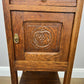Bedside Table Antique French Style Marble Top Oak Cabinet Nightstand LOT 6244