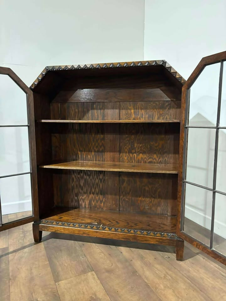 Vintage Oak Art Deco Bookcase
