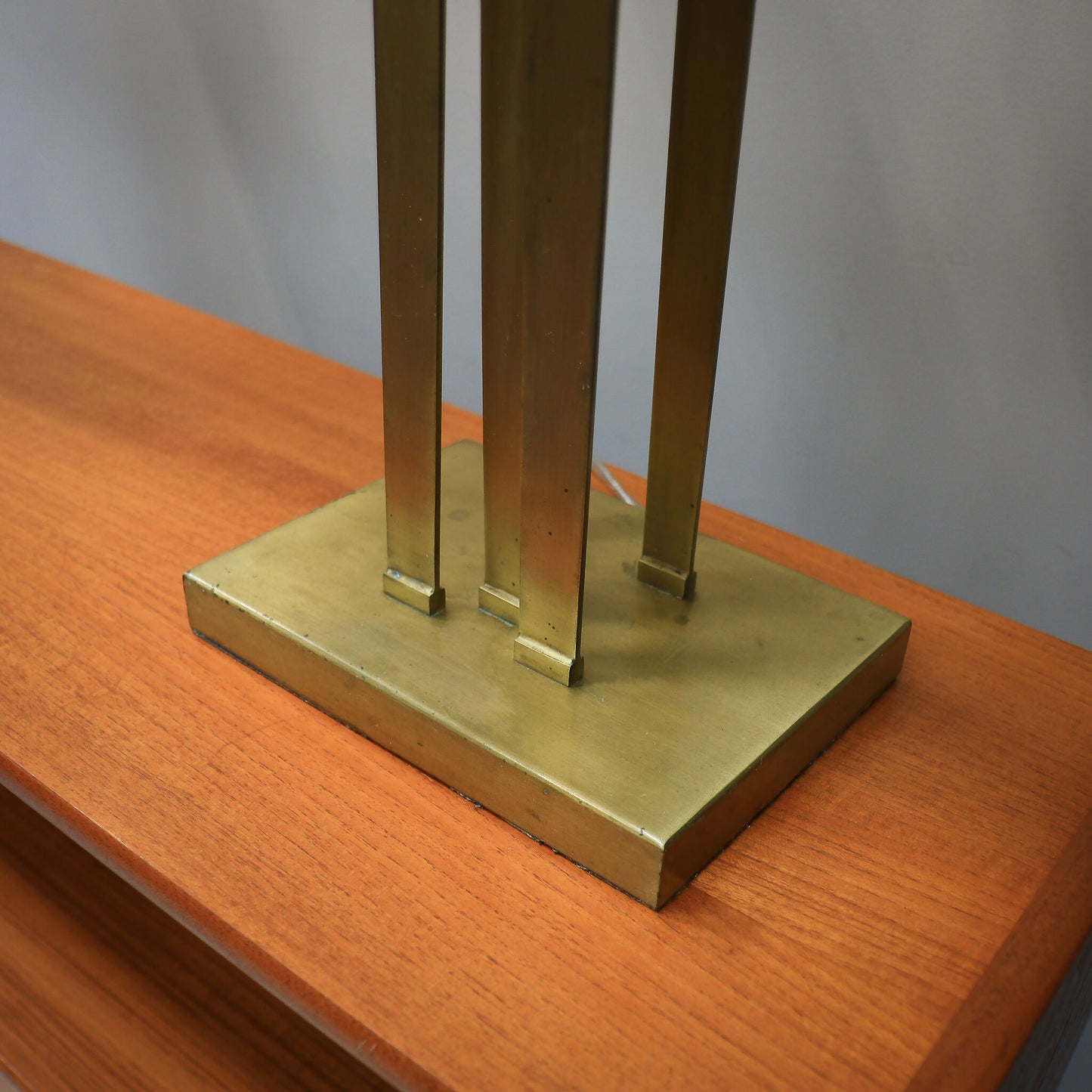 Pair of Table Lamps RV Astley Gatsby Carrick Antique Brass Finish Rectangular