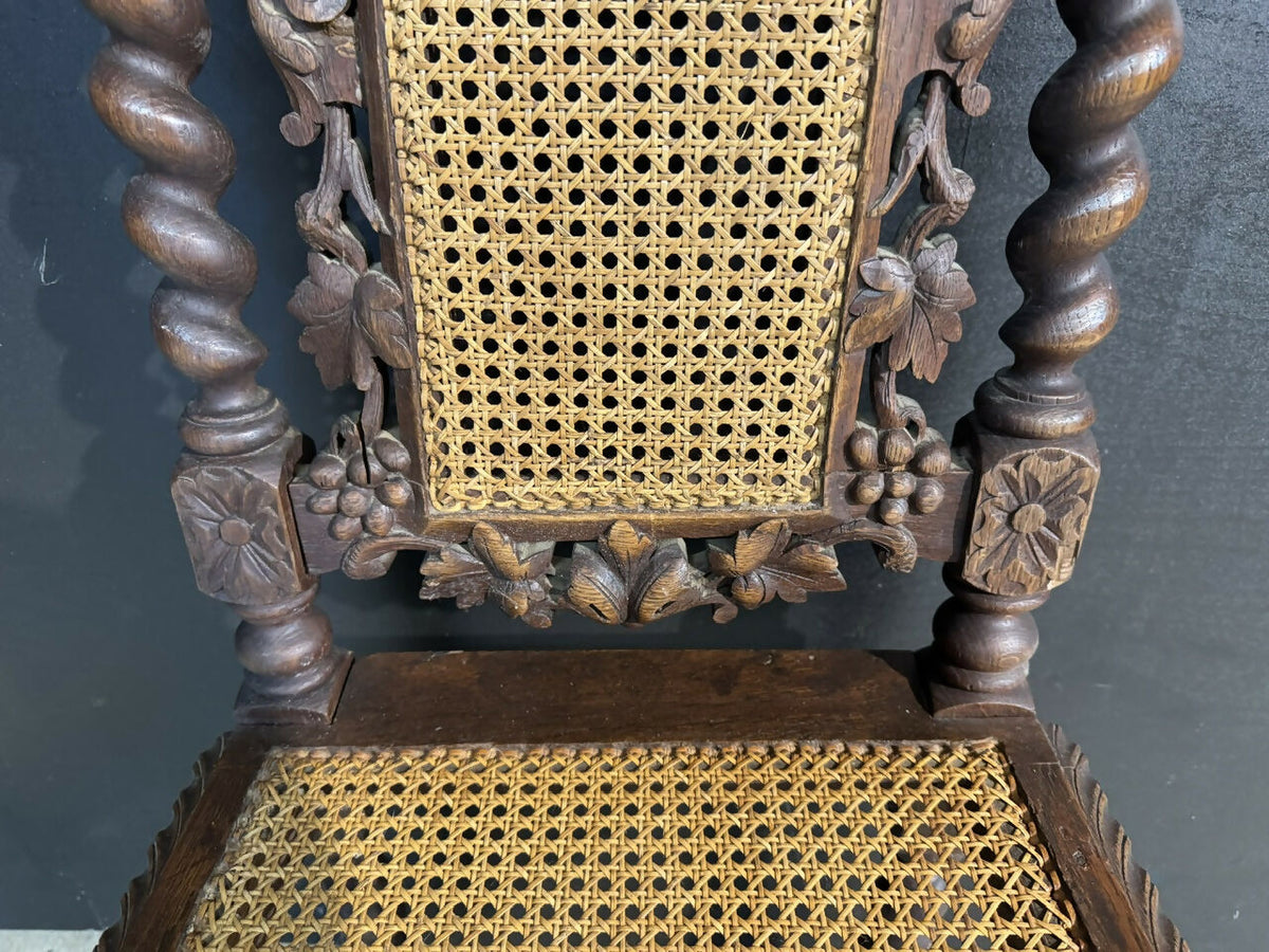 Set 6 French Carved Oak Dining Chairs