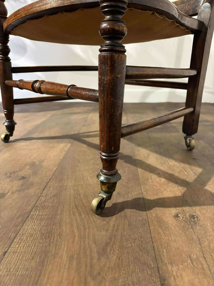 Edwardian Beech Armchair With Faux Rosewood Finish