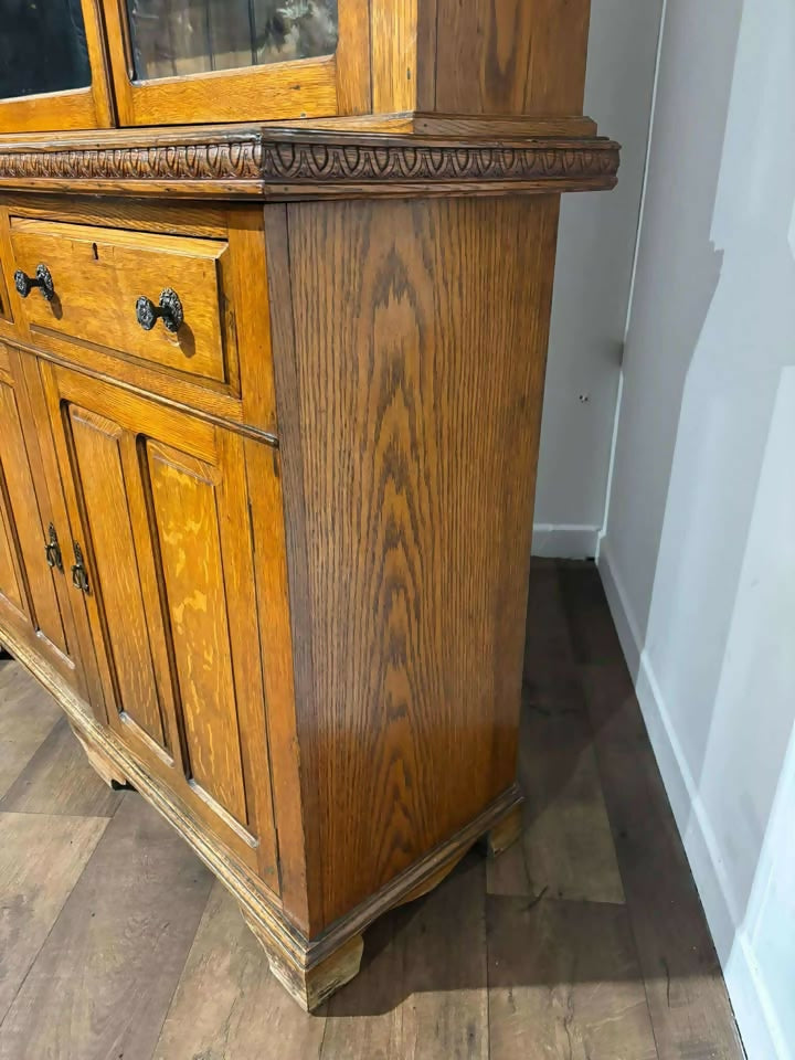 Victorian Golden Oak Library Bookcase