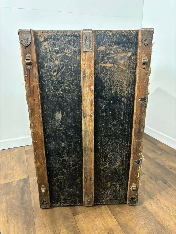 Victorian Domed Steamer Trunk / Antique Travel Chest