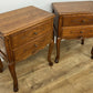 Pair of Bedside Tables Vintage French Louis Oak Nightstands Cabinets LOT 6225