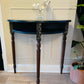 Half Moon Hall Table Upcycled/Refurbished Blue and Gold