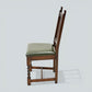 6 Oak Dining Chairs Old Charm Green Leather Seats Tudor Brown FREE UK Delivery
