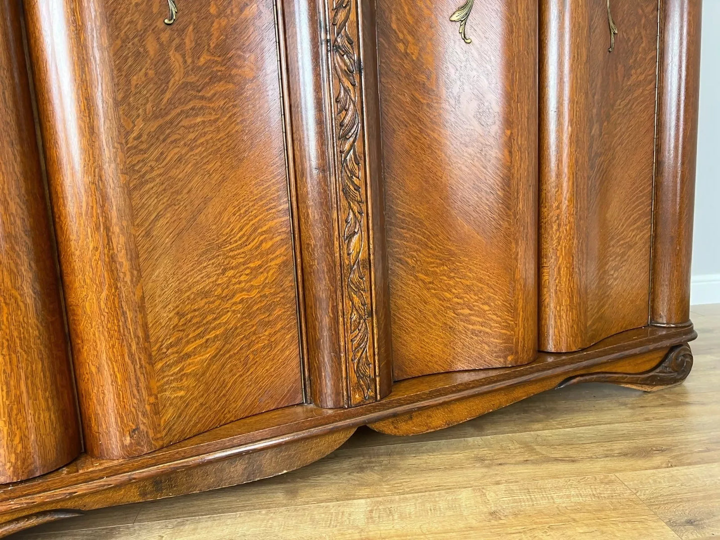 Wardrobe Vintage French Style Four Door Carved Armoire Cabinet LOT 6146