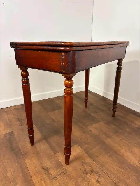 Victorian Crossbanded Mahogany Fold Over Tea Table