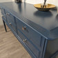 Vintage Navy Six Drawer Stag Sideboard