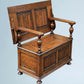 Antique Golden Oak Monks Bench