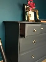 Dark grey solid mahogany stag Chest Of Drawers