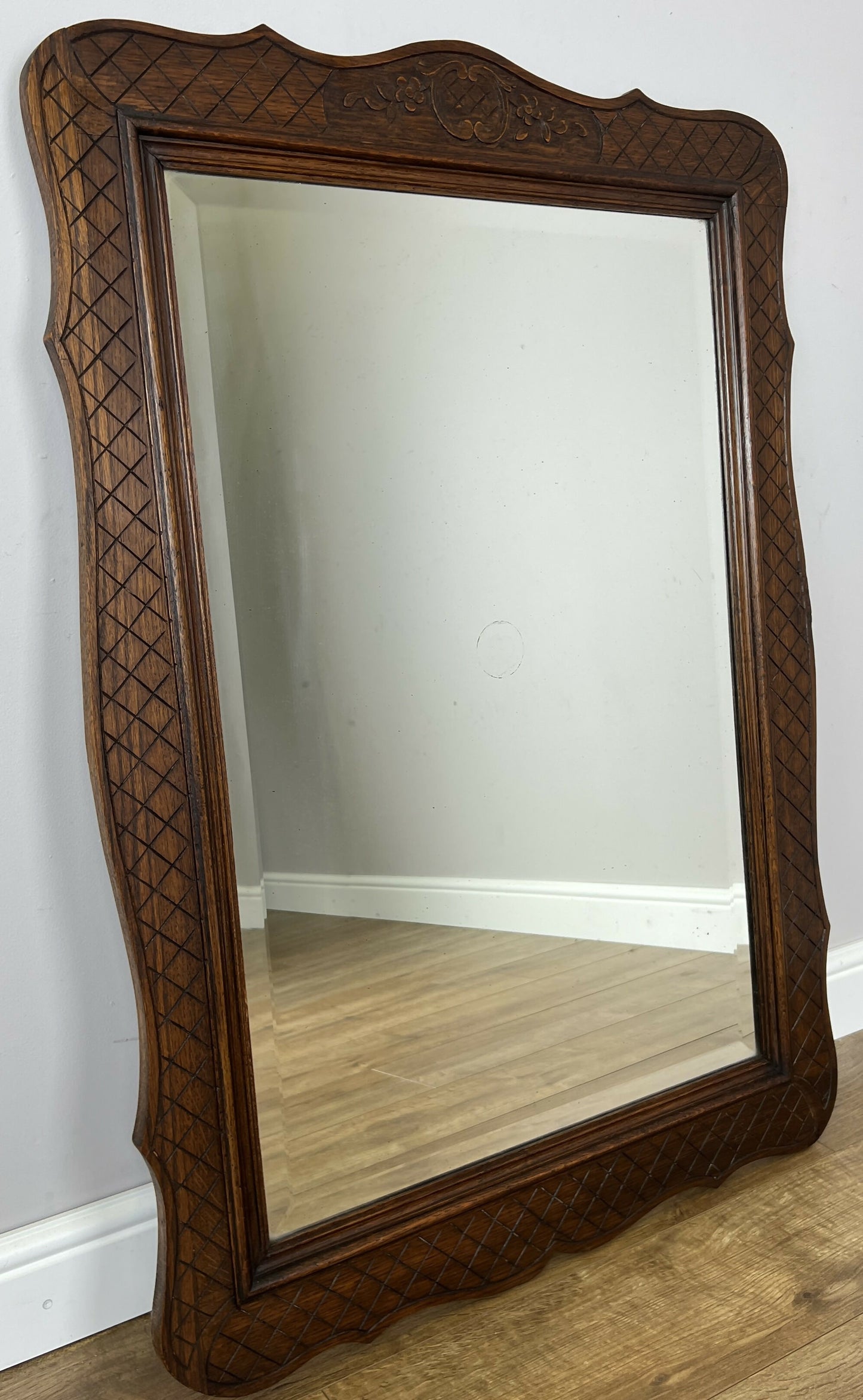 Table with Mirror Antique French Louis Oak Wall Mirror Console Table LOT 6402
