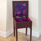 Antique Sewing Box Table — Aubergine painted, Silk lined