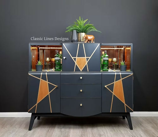 "Bergen", Mid Century Drinks Cabinet, Beautility Sideboard, Vintage.