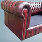 English Leather Chesterfield Sofa Bed / Settee