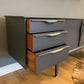 Jentique teak sideboard in dark grey and gold leaf