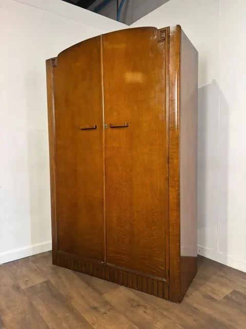 Vintage Art Deco Oak Double Wardrobe – W.H. Snout & Son, Shrewsbury