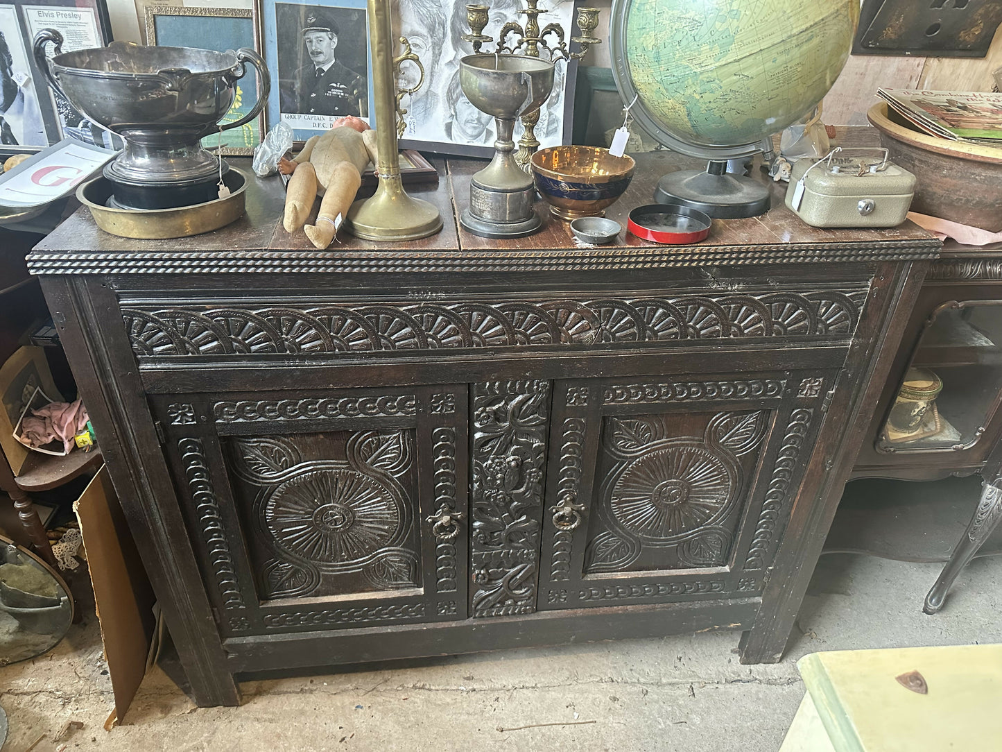 Gothic Carved Antique Sideboard