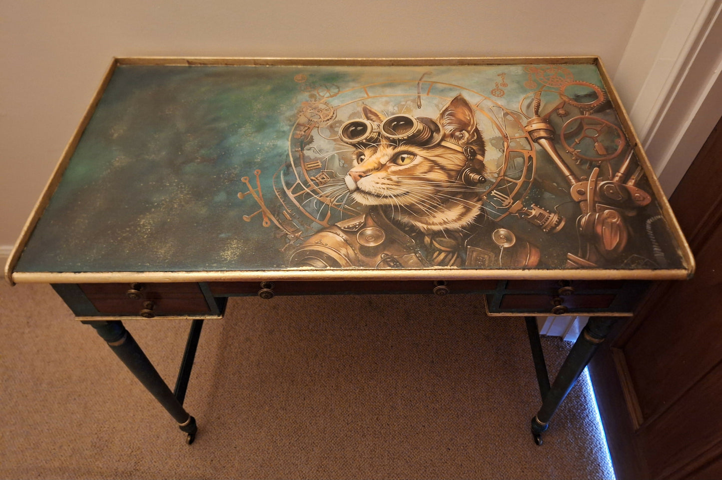 “Captain Kitty” Victorian Ladies Mahogany Writing Desk