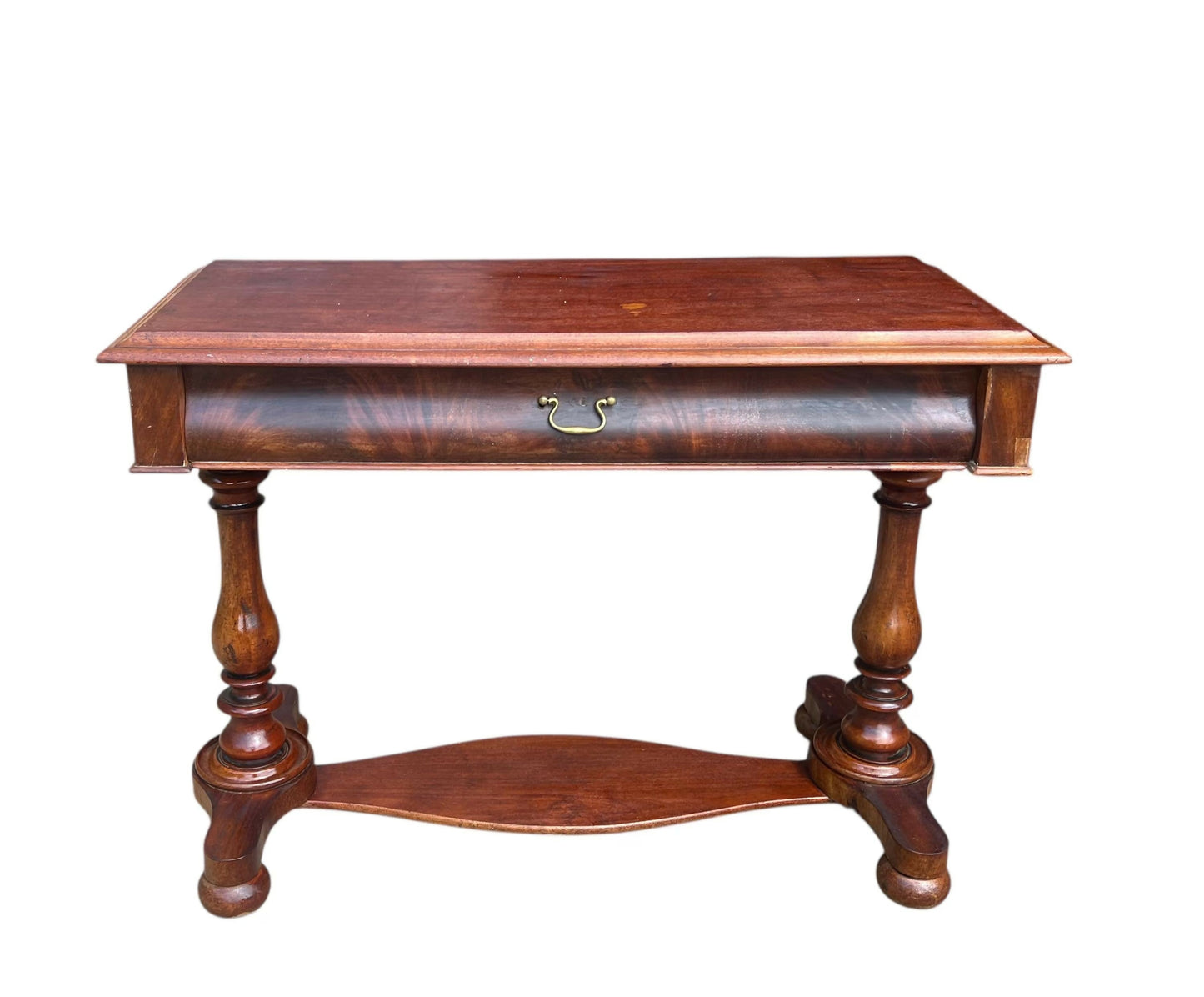 Antique Mahogany 19th C stretcher table desk