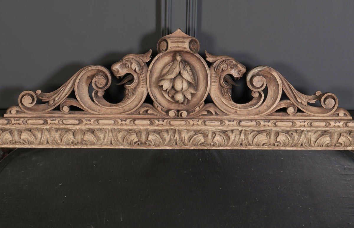Large Victorian Carved Oak Overmantel Mirror