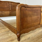 Bed Vintage French Louis XVI Oak Double Bed Frame Carved Headboard LOT 6382