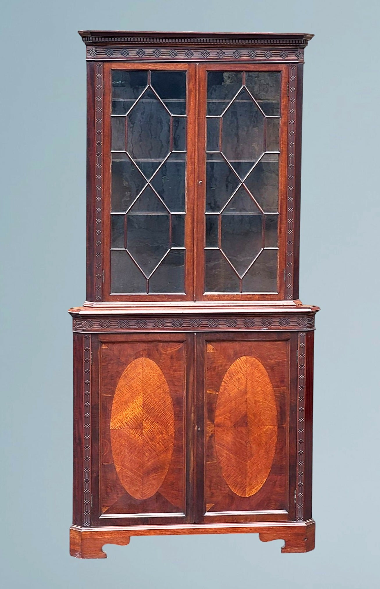 Edwardian Mahogany Corner Cabinet