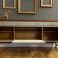 Farrow & balls “Pigeon” Vintage Nathan sideboard with naked top