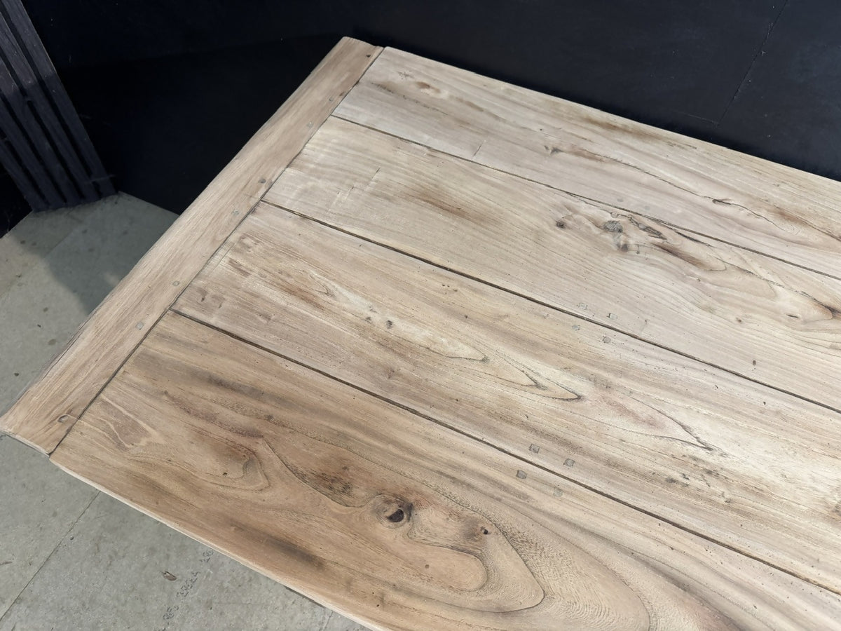 Bleached Oak Farmhouse Dining Table