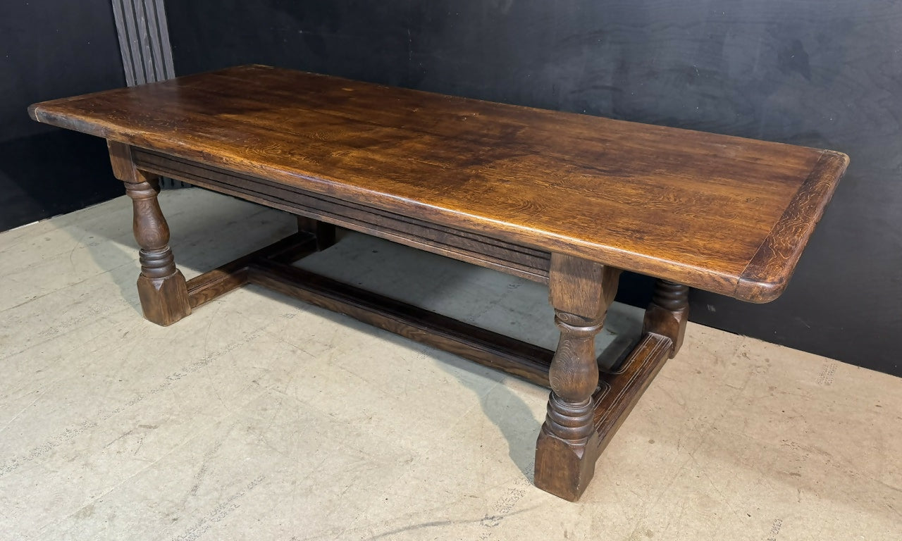 Very Deep & Long Oak Farmhouse Dining Table